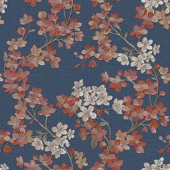 Luxus vlies kék tapéta virágok GR322206, Grace, Design ID