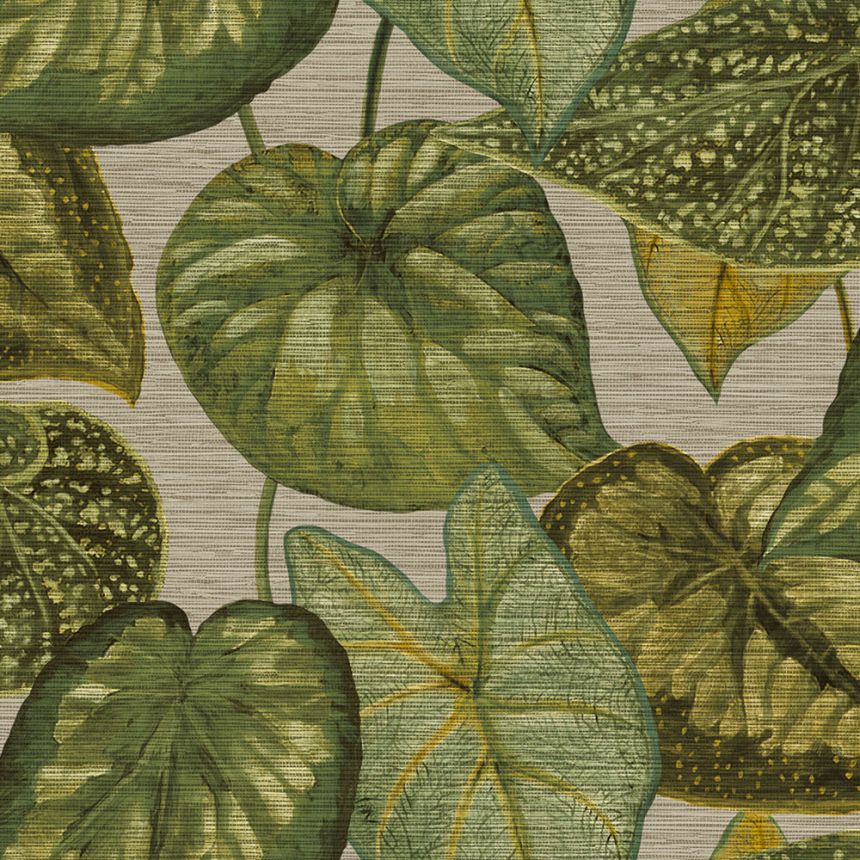 Texturált vlies tapéta, zöld levelek TA25052 Tahiti, Decoprint