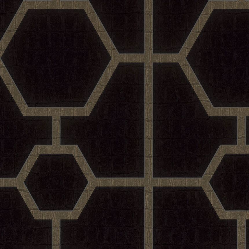 Fekete geometrikus vlies tapéta vinil felülettel Z80023 Philipp Plein, Zambaiti Parati